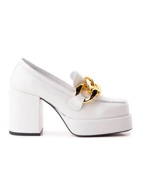 L’Intervalle Riga White Leather Platform Loafers